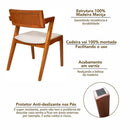 Kit 4 Cadeiras Jantar Madeira Maciça Estofadas Ímola Marrom
