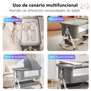 Berço Infantil Balanço Automático Regulável com Mosqueteiro e Segurança