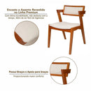 Kit 4 Cadeiras Jantar Madeira Maciça Estofadas Ímola Marrom