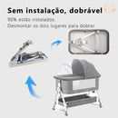 Berço Infantil Balanço Automático Regulável com Mosqueteiro e Segurança