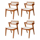 Kit 4 Cadeiras Jantar Madeira Maciça Estofadas Ímola Marrom